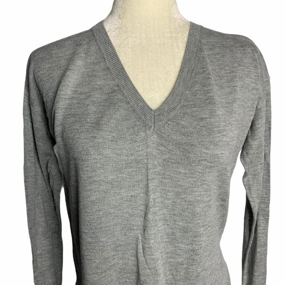 Lightweight V Neck Knit Long Sleeve Sweater 44PE - Picture 2 of 5